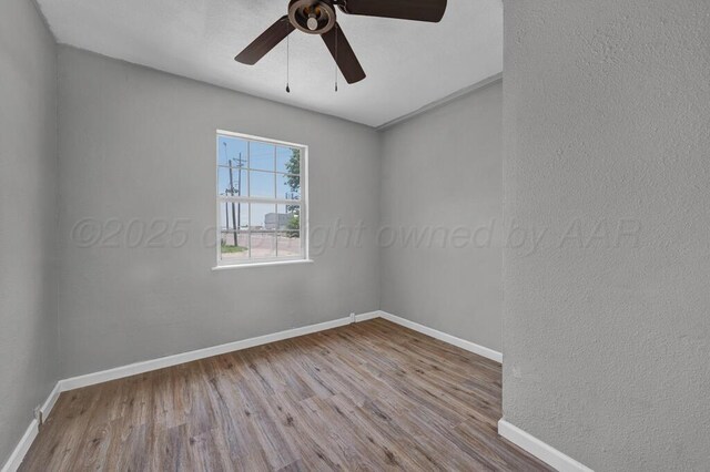 4360 S Polk St, Amarillo, TX 79110 - empty room with wood finished floors and ceiling fan