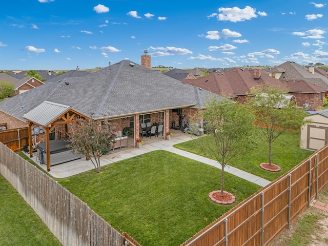 12 William Ln, Canyon, TX 79015 - rear view of property with roof with shingles, a fenced backyard, a patio area, and a residential view