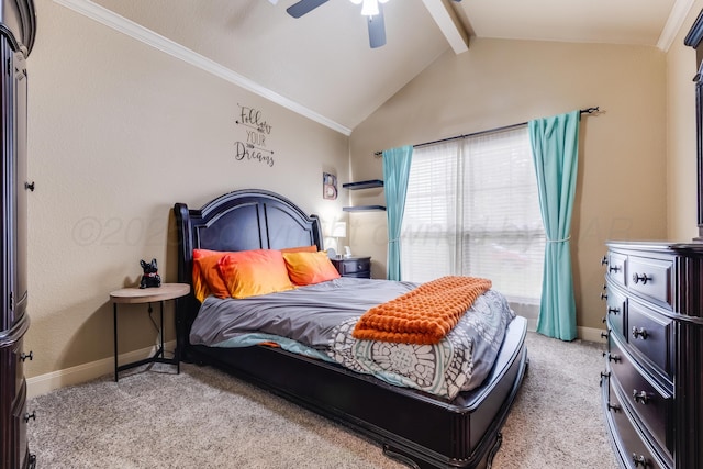 12 William Ln, Canyon, TX 79015 - carpeted bedroom with ornamental molding and ceiling fan
