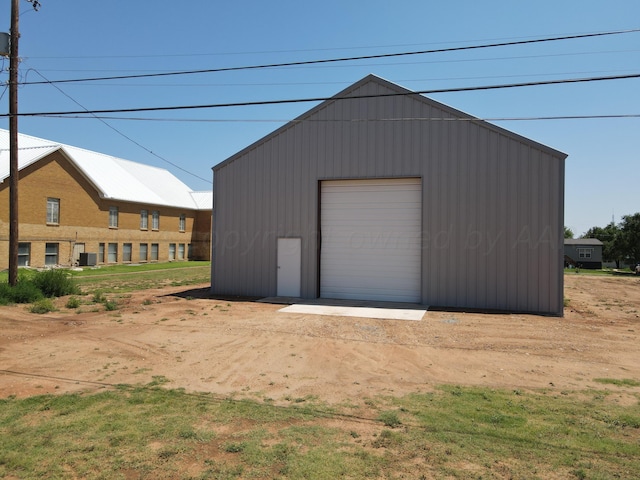 garage with cooling unit