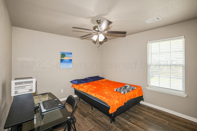3001 Bismarck Ave, Amarillo, TX 79118 - bedroom featuring baseboards, wood finished floors, and ceiling fan