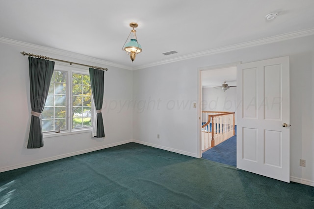2614 Parker St, Amarillo, TX 79109 - empty room featuring carpet, ornamental molding, baseboards, and a smoke detector