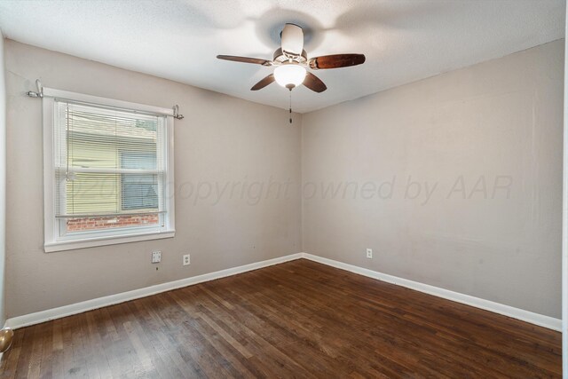 4300 Gables St, Amarillo, TX 79110 - unfurnished room with dark wood finished floors and ceiling fan