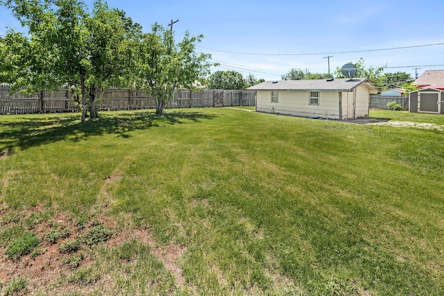 1736 Jennifer St, Amarillo, TX 79107 - fenced backyard featuring a storage unit