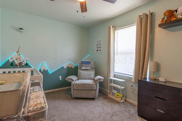 215 Abilene St, Borger, TX 79007 - bedroom featuring light carpet and ceiling fan