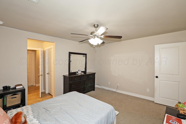 9709 Sydney Dr, Amarillo, TX 79119 - carpeted bedroom with a ceiling fan and baseboards