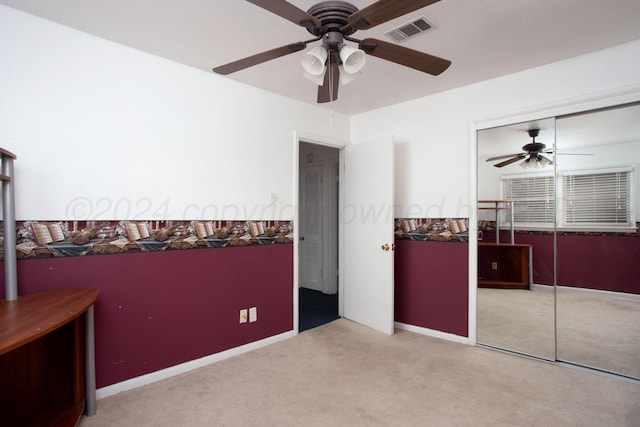 2501 S Bivins St, Amarillo, TX 79103 - unfurnished bedroom featuring carpet floors, a closet, and ceiling fan