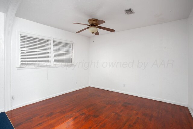 2501 S Bivins St, Amarillo, TX 79103 - spare room with a ceiling fan and wood finished floors