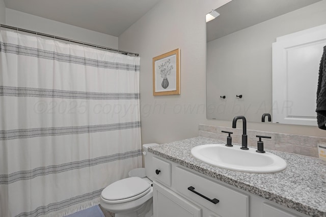 1801 Callaway Pl, Amarillo, TX 79118 - full bath with vanity, toilet, and a shower with shower curtain