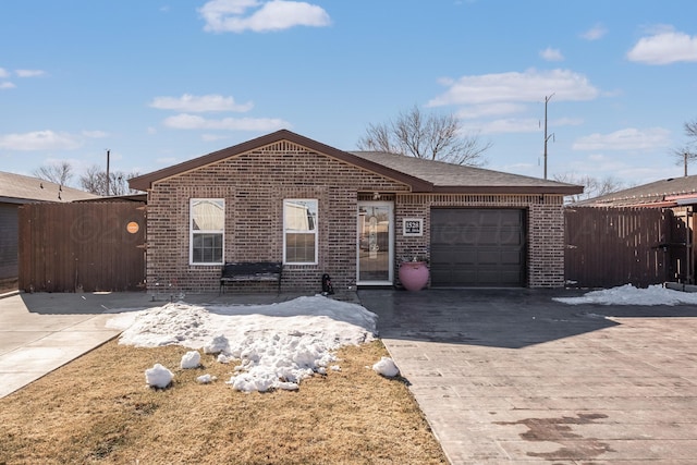 view of front of home with a garage