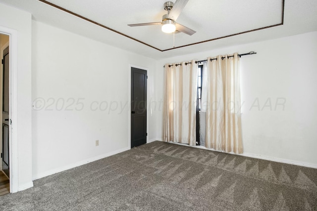 6206 Yale St, Amarillo, TX 79109 - unfurnished room featuring dark carpet and ceiling fan