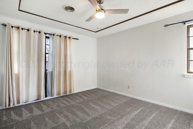 6206 Yale St, Amarillo, TX 79109 - carpeted spare room featuring a ceiling fan and a textured ceiling