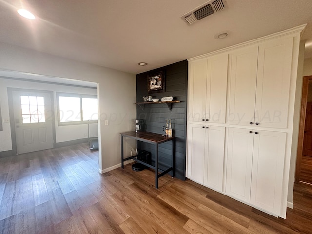 interior space featuring light hardwood / wood-style floors