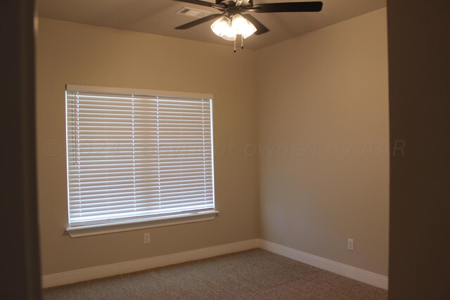8104 Miami Ave, Amarillo, TX 79118 - spare room featuring a ceiling fan, carpet floors, and baseboards