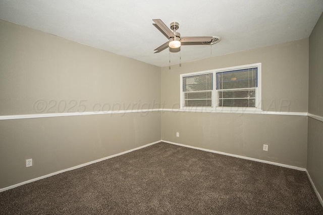 3122 Nebraska St, Amarillo, TX 79106 - carpeted empty room with ceiling fan and baseboards