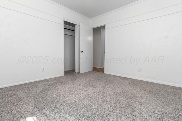 4808 SW 57th Ave, Amarillo, TX 79109 - unfurnished bedroom with ornamental molding, carpet, and a closet