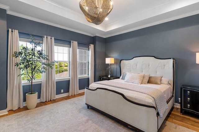 27 Carnoustie Ln, Amarillo, TX 79124 - bedroom featuring wood finished floors, crown molding, recessed lighting, and a chandelier