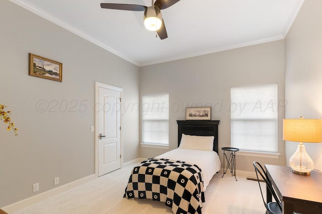 27 Carnoustie Ln, Amarillo, TX 79124 - carpeted bedroom with crown molding and a ceiling fan
