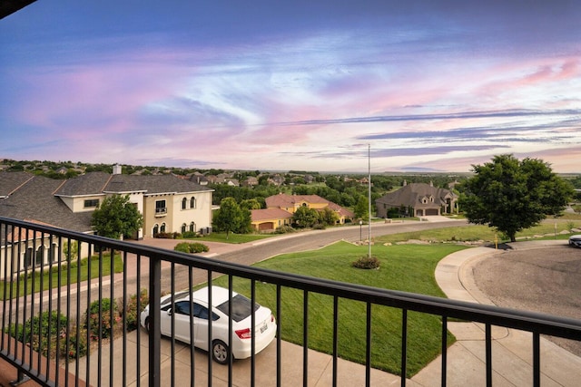 27 Carnoustie Ln, Amarillo, TX 79124 - balcony at dusk featuring a residential view