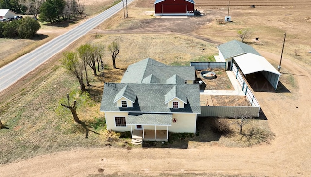 drone / aerial view with a rural view