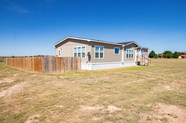 exterior space with a yard