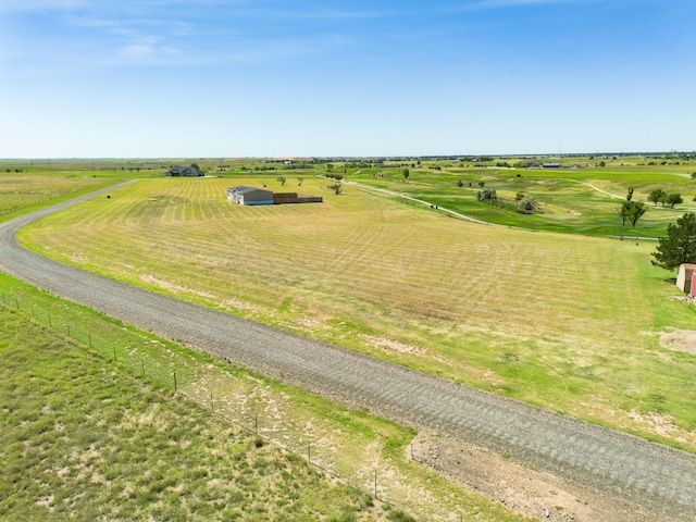 bird's eye view with a rural view