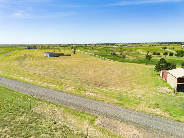 drone / aerial view featuring a rural view