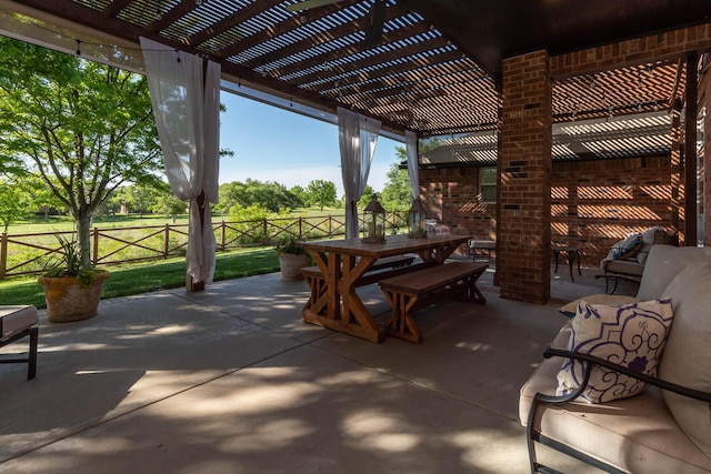 2112 Clubview, Amarillo, TX 79124 - view of patio / terrace featuring outdoor dining area and a pergola