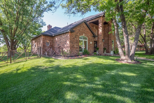 2112 Clubview, Amarillo, TX 79124 - view of front of property with a chimney, brick siding, and a gate