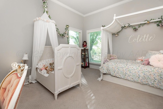 2112 Clubview, Amarillo, TX 79124 - carpeted bedroom featuring crown molding
