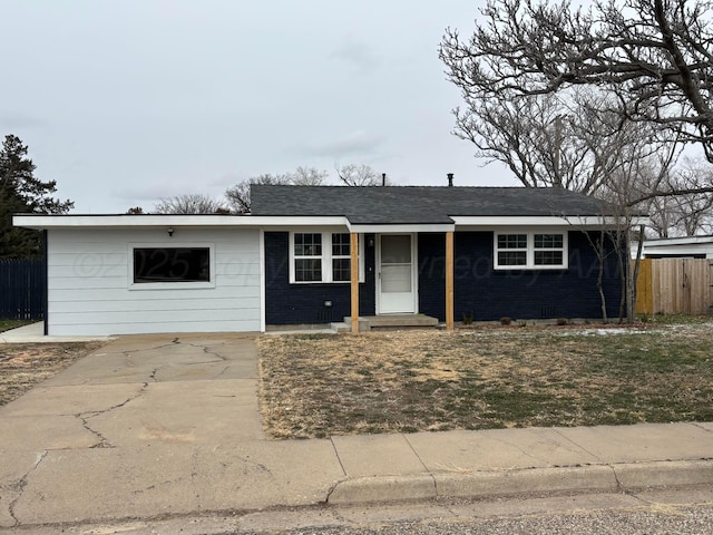 view of ranch-style house