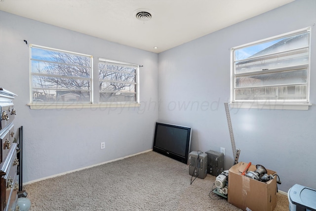 interior space with light colored carpet