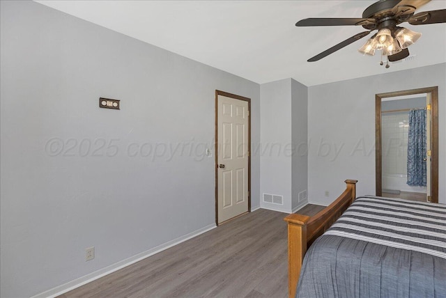 7104 Old Kent Rd, Amarillo, TX 79109 - bedroom with wood finished floors and ceiling fan