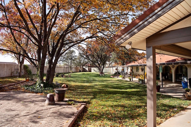 view of yard with a patio