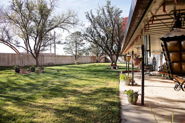 view of yard with a patio