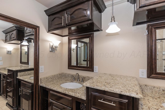 bathroom with two vanities