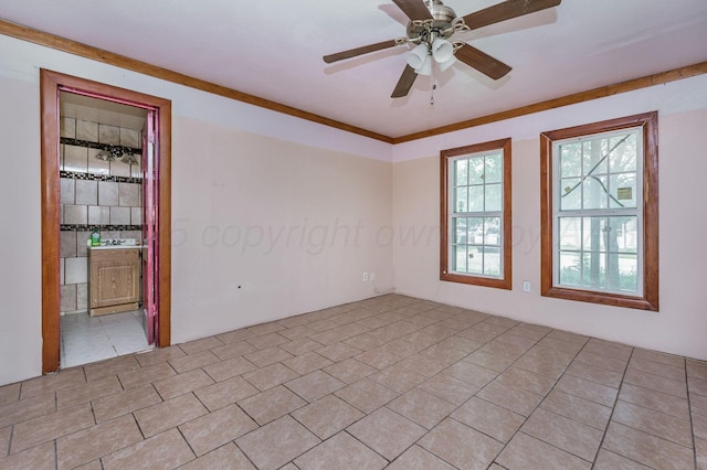 102 S Sumner St, Pampa, TX 79065 - tiled spare room with a ceiling fan
