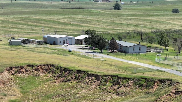 drone / aerial view featuring a rural view