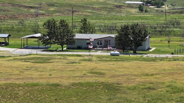 bird's eye view featuring a rural view