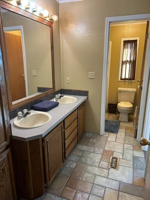 bathroom with vanity and toilet