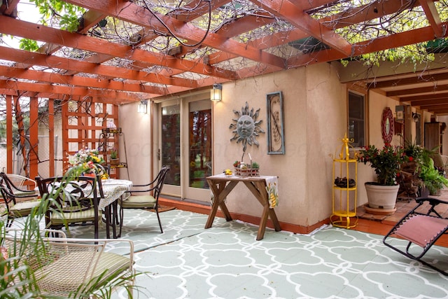 803 N Locust St, Wildorado, TX 79098 - view of patio featuring a pergola