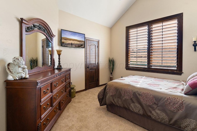2501 Mackenzie Trl, Amarillo, TX 79124 - bedroom with light carpet and lofted ceiling