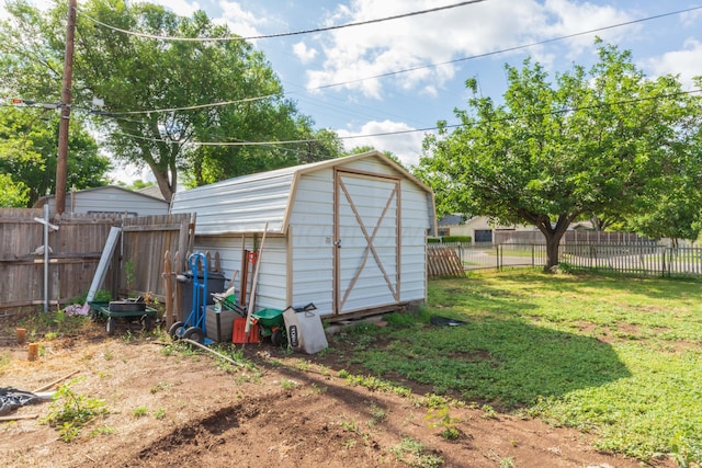 2041 S Travis St, Amarillo, TX 79109 - view of shed featuring a fenced backyard