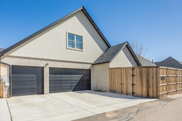 view of property exterior featuring a garage