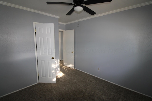 1035 Bagarry St, Amarillo, TX 79104 - unfurnished bedroom with carpet flooring, crown molding, and ceiling fan