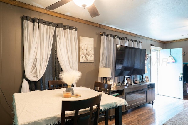 713 N Dwight St, Pampa, TX 79065 - living area featuring ceiling fan and wood finished floors