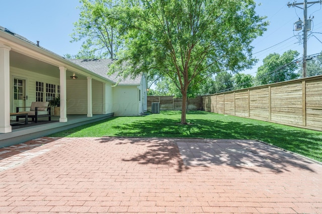 3220 S Travis St, Amarillo, TX 79109 - view of yard featuring a patio area and central air condition unit