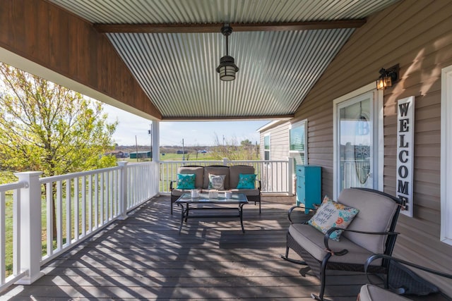 deck with outdoor lounge area