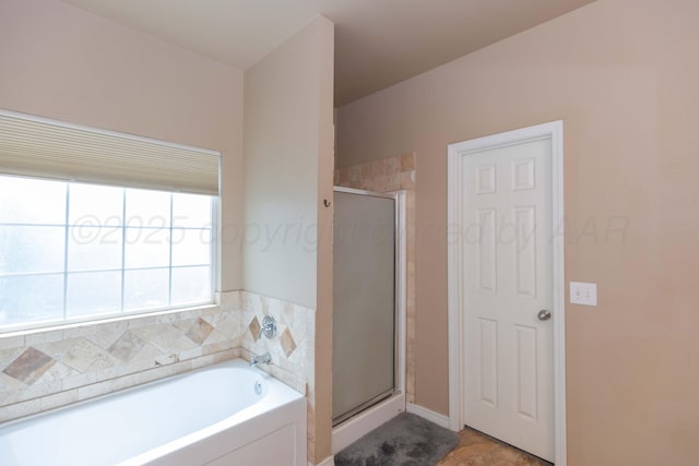 3508 Bismarck Ave, Amarillo, TX 79118 - full bath featuring a bath, a stall shower, and tile patterned floors