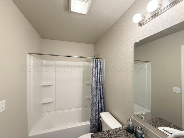 5012 Locker St, Amarillo, TX 79118 - bathroom with shower / bathtub combination with curtain and vanity